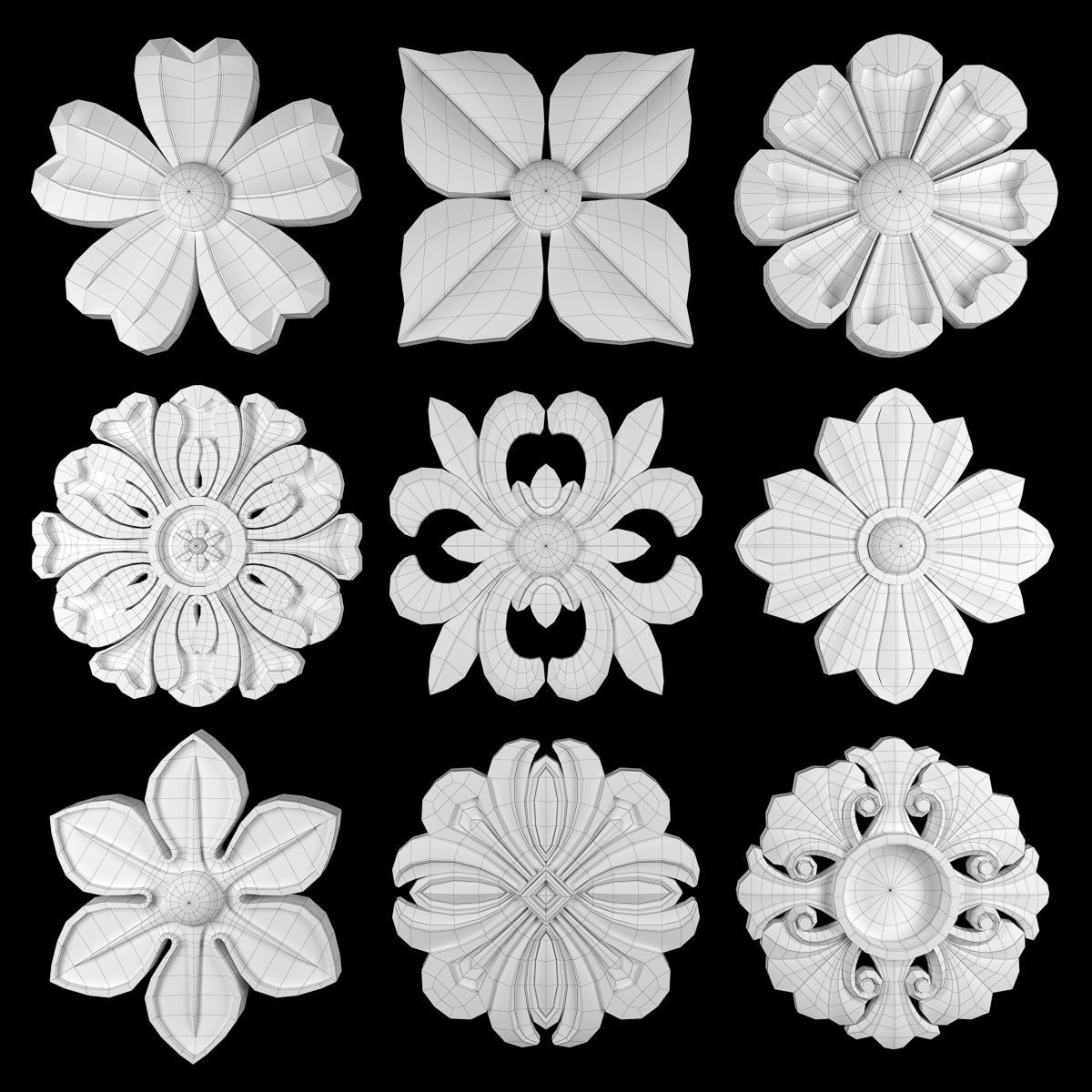 Ornament Element Pack 17 3D model_3