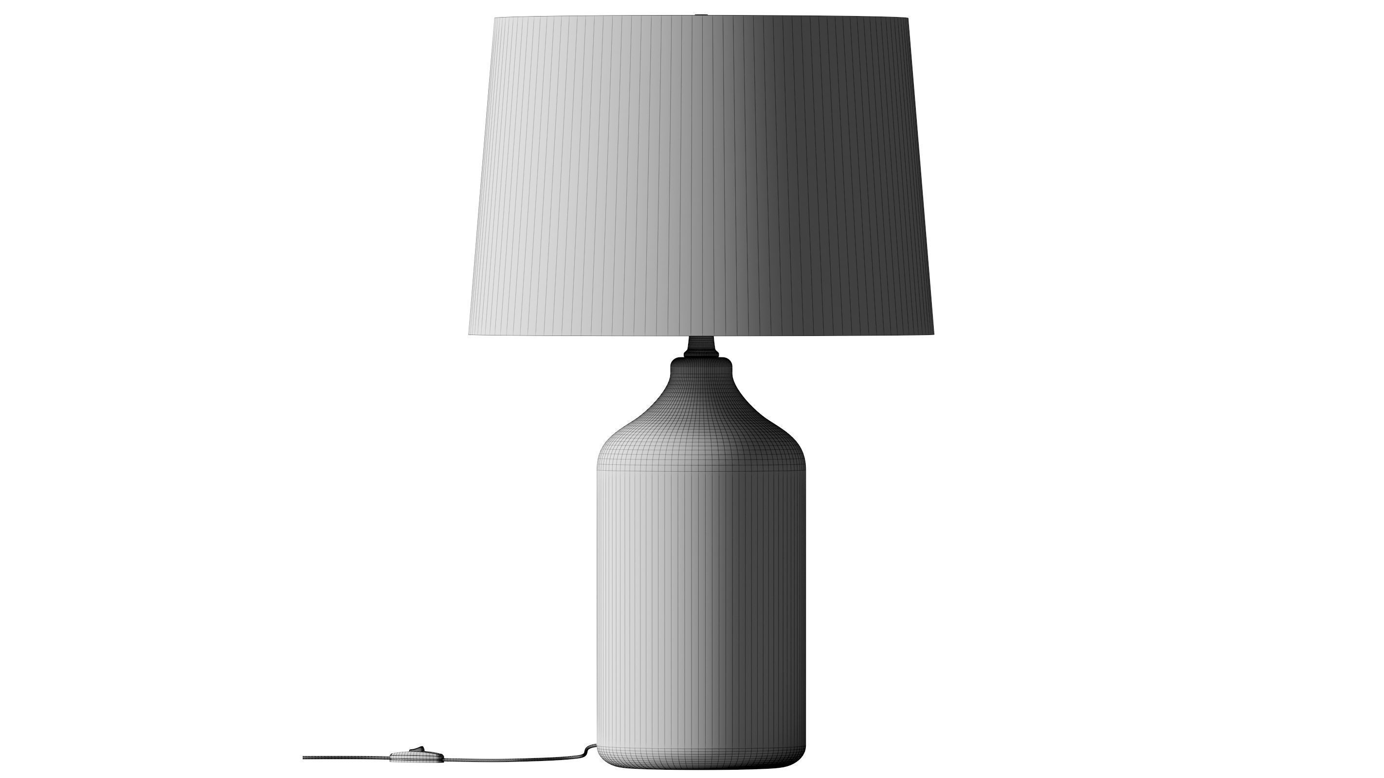 Zara home WHITE CERAMIC BASE LAMP 3D model CGTrader