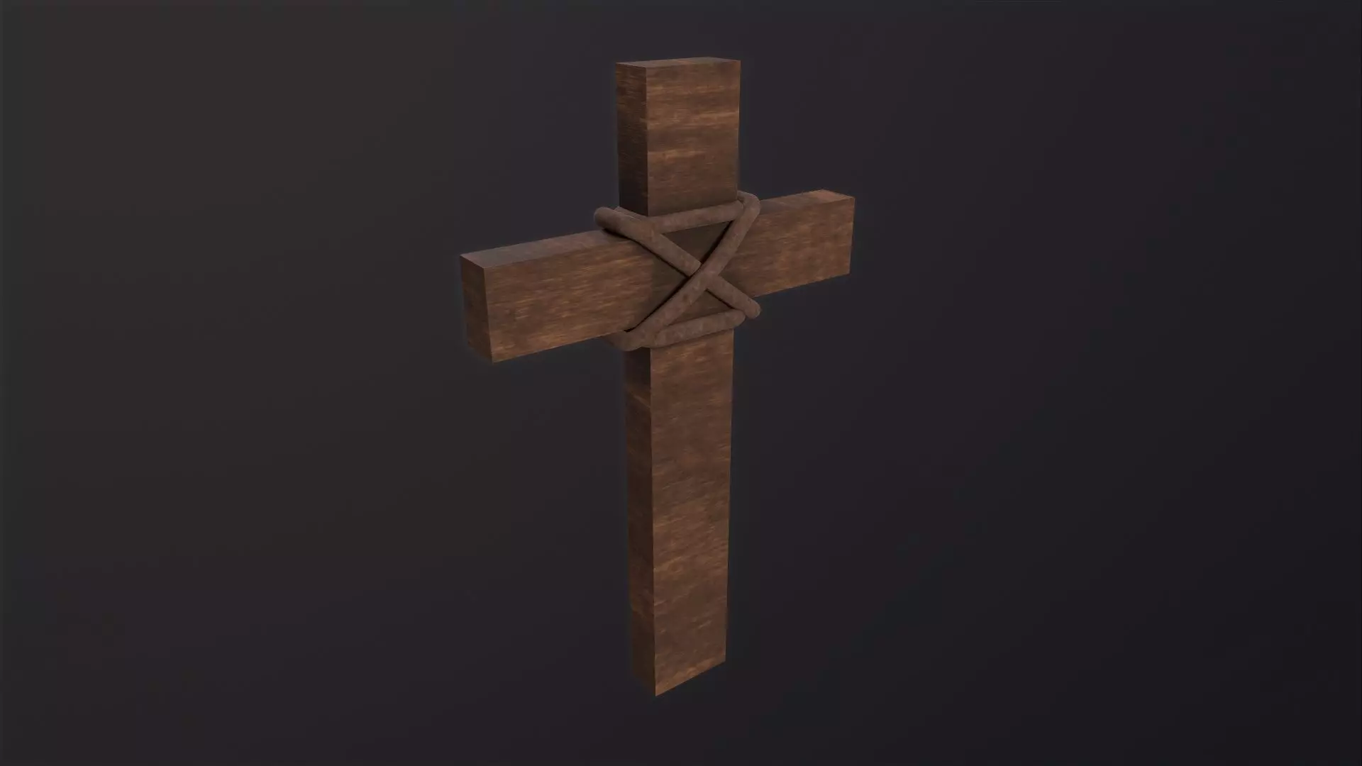 Wood Cross 3D Model Low-poly 3D model