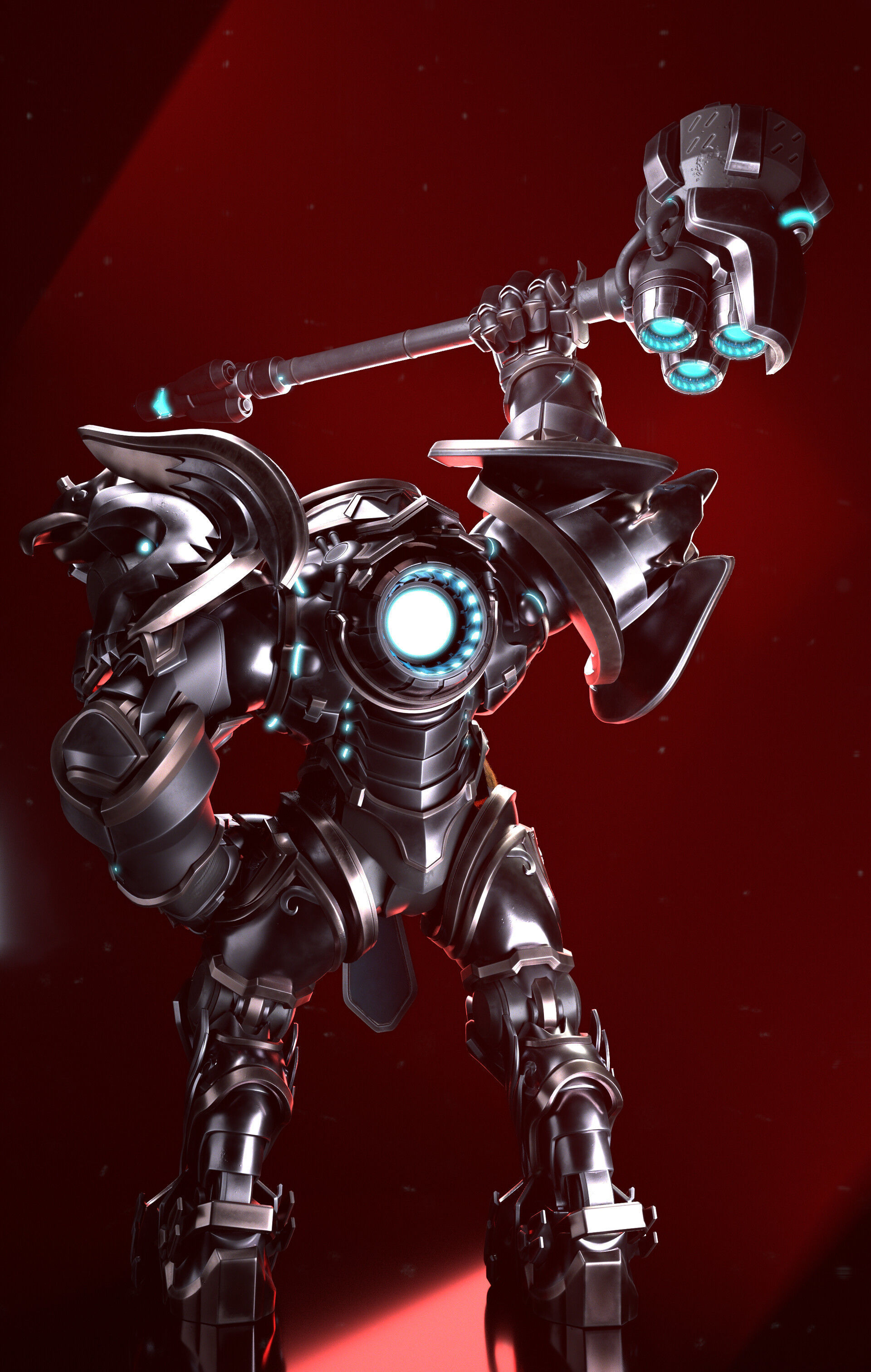 Reinhardt Low-poly 3D model_5