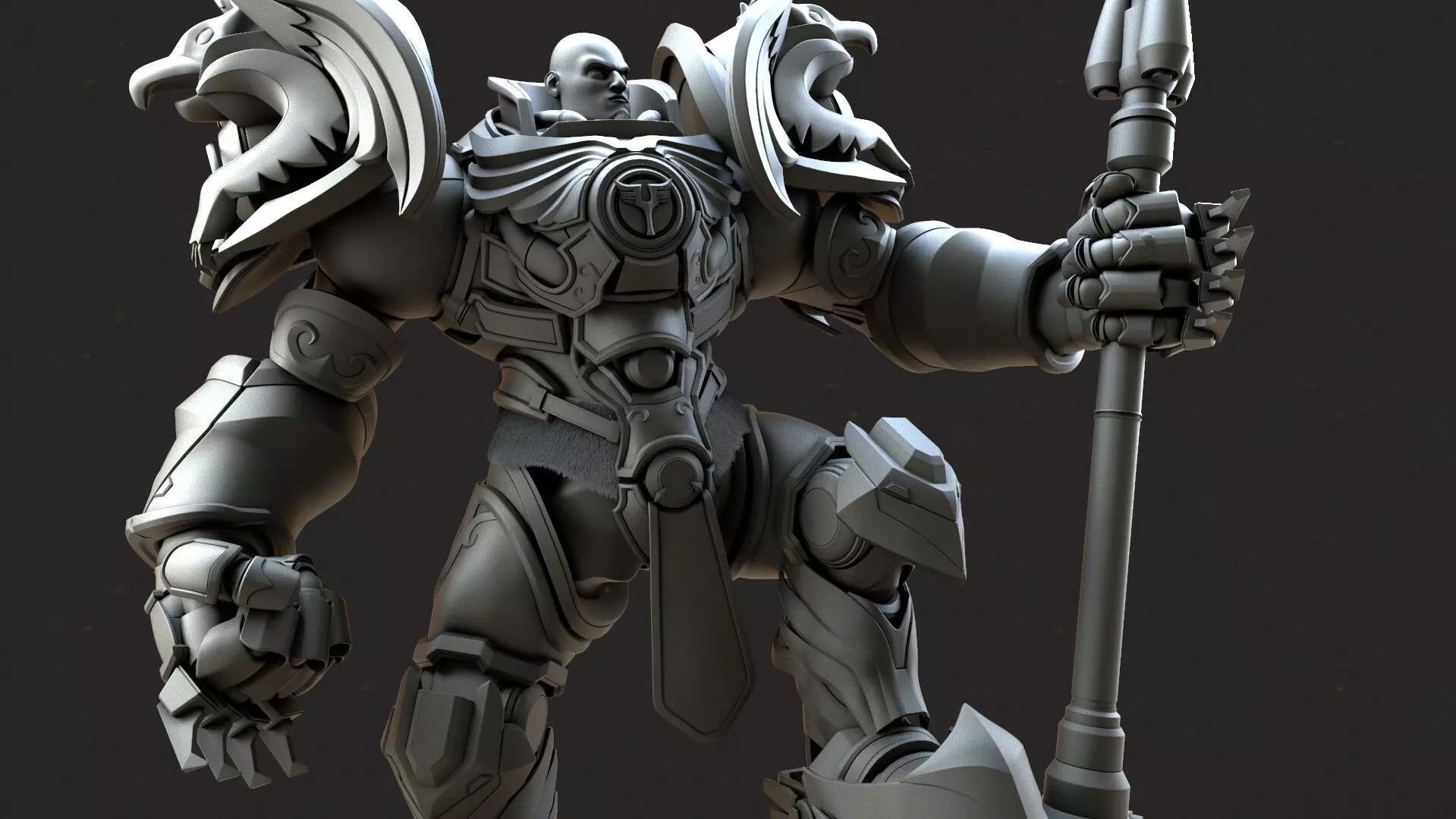 Reinhardt Low-poly 3D model_0