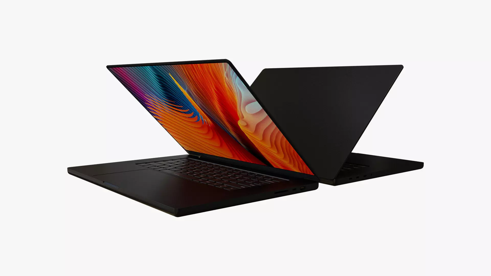 Laptop Black 3D model_0