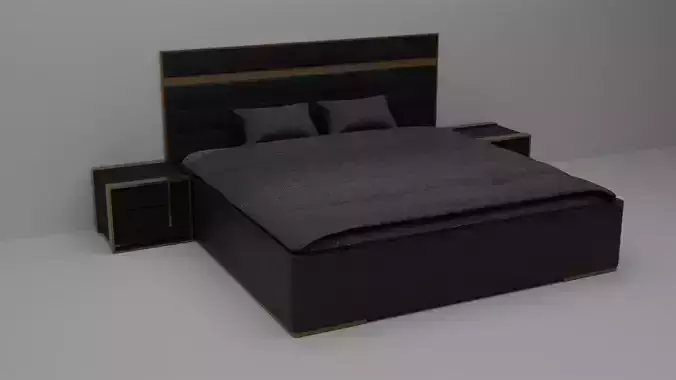Bronzegold and Black Luxorius Bed Set Kingsize