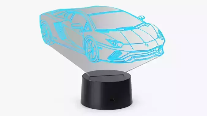 Acrylic Hologram Lamp Car Blue