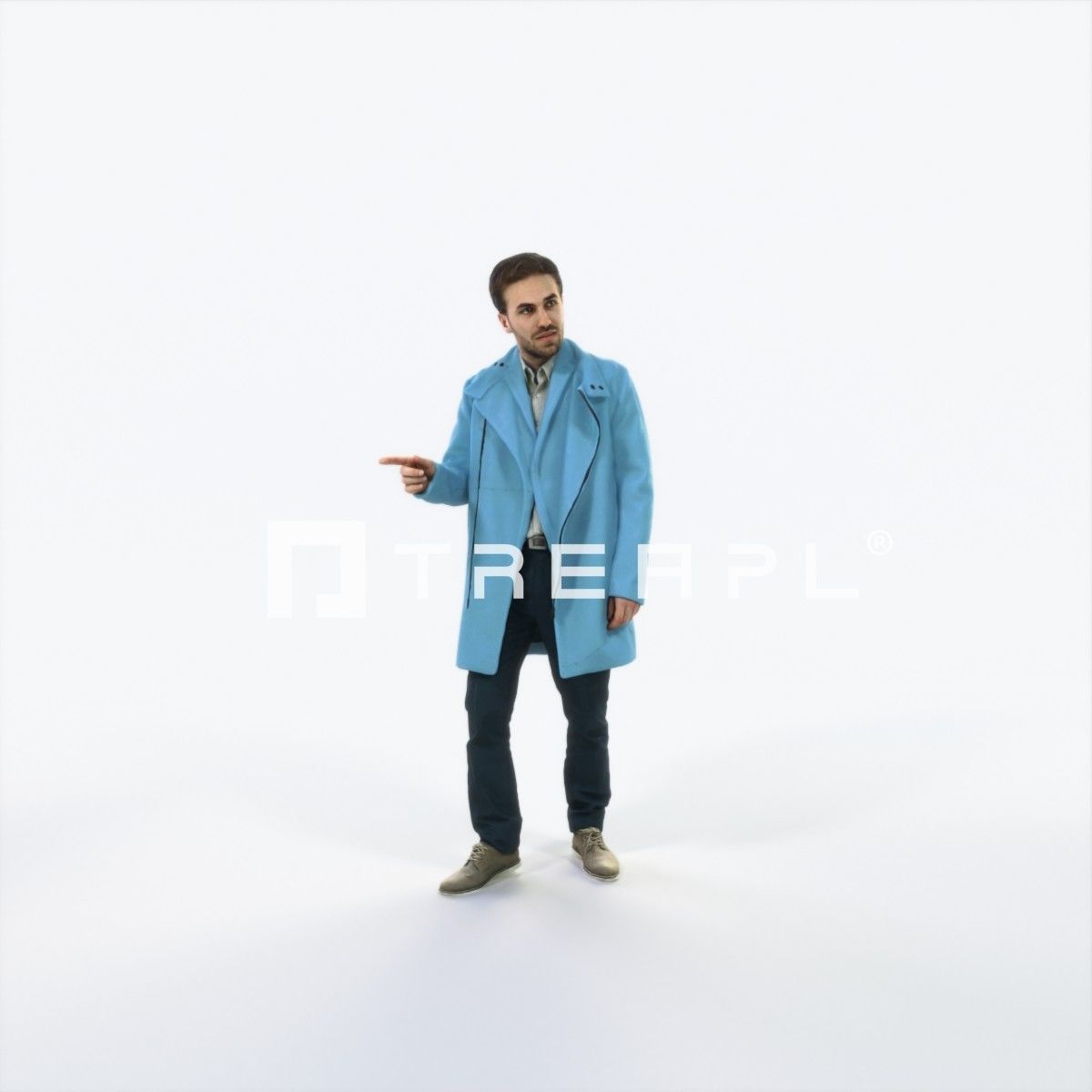 Flow 09E walking Elegant Man Low-poly 3D model_1