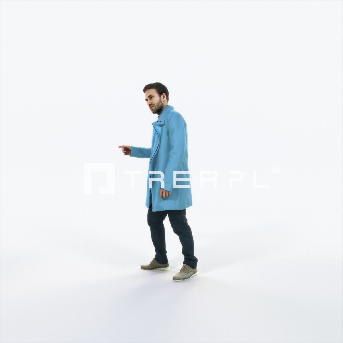 Flow 09E walking Elegant Man Low-poly 3D model_6