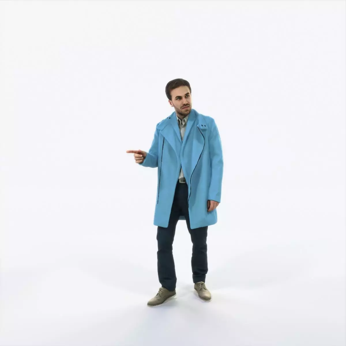 Flow 09E walking Elegant Man Low-poly 3D model_0