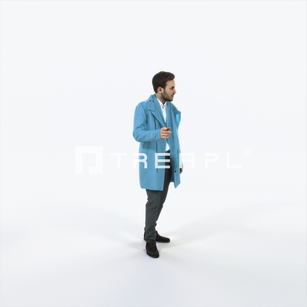 Flow 09D walking Elegant Man Low-poly 3D model_2