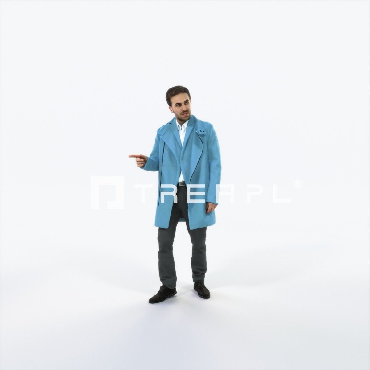 Flow 09D walking Elegant Man Low-poly 3D model_1
