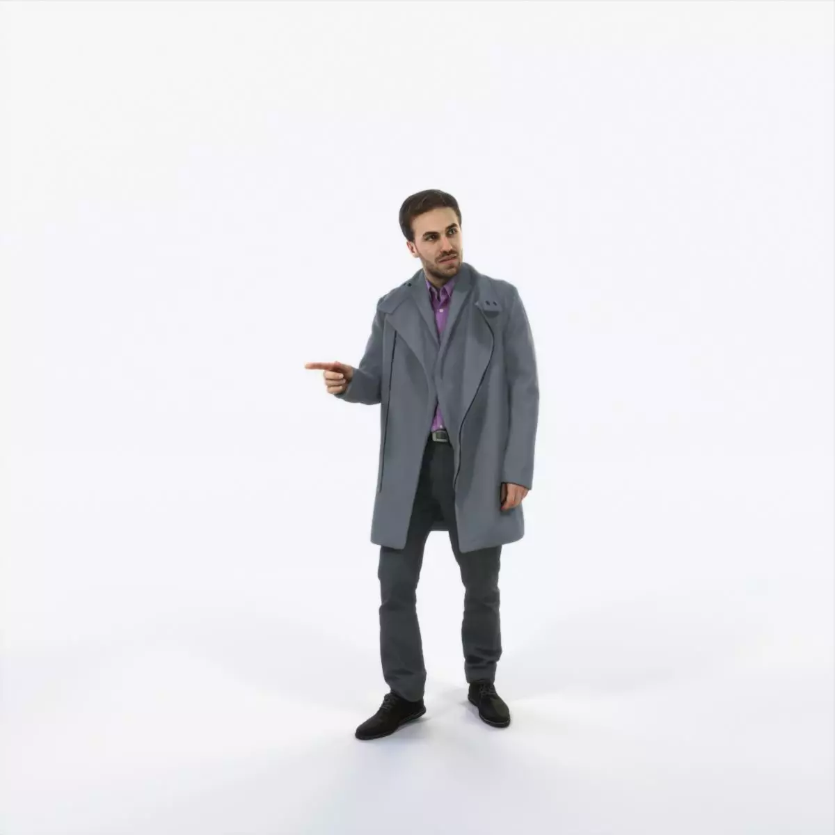 Flow 09C walking Elegant Man Low-poly 3D model_0