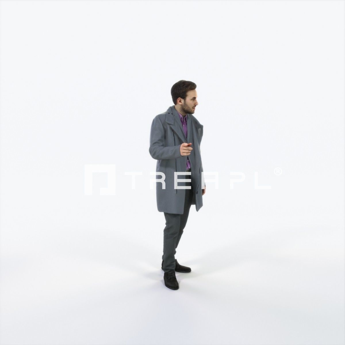 Flow 09C walking Elegant Man Low-poly 3D model_2