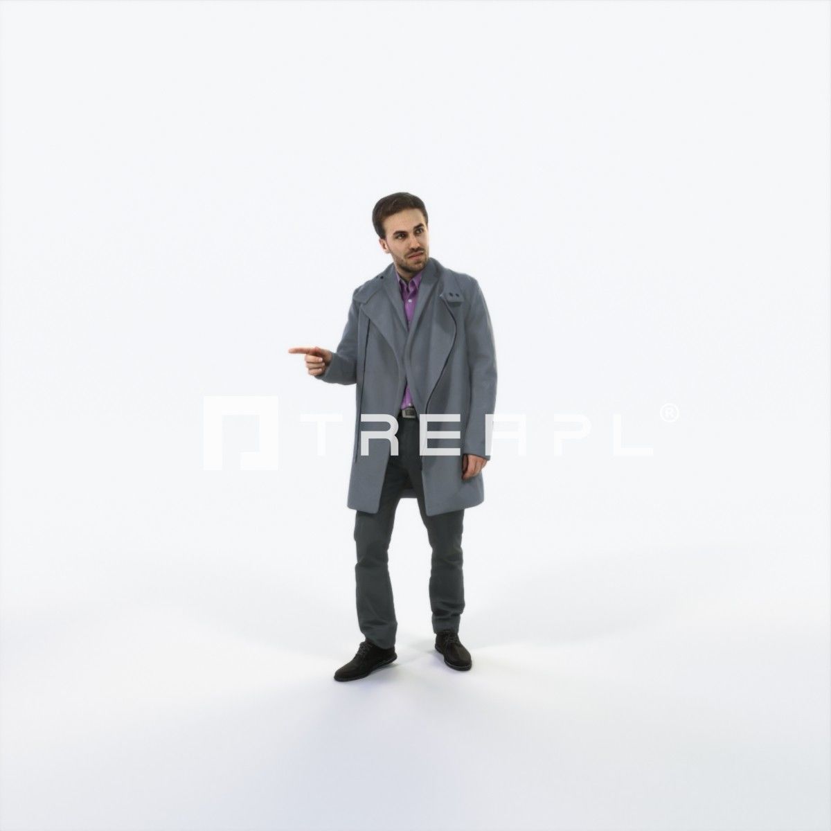 Flow 09C walking Elegant Man Low-poly 3D model_1