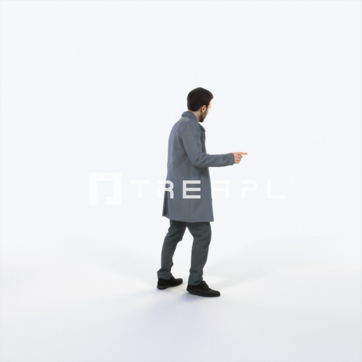 Flow 09C walking Elegant Man Low-poly 3D model_3