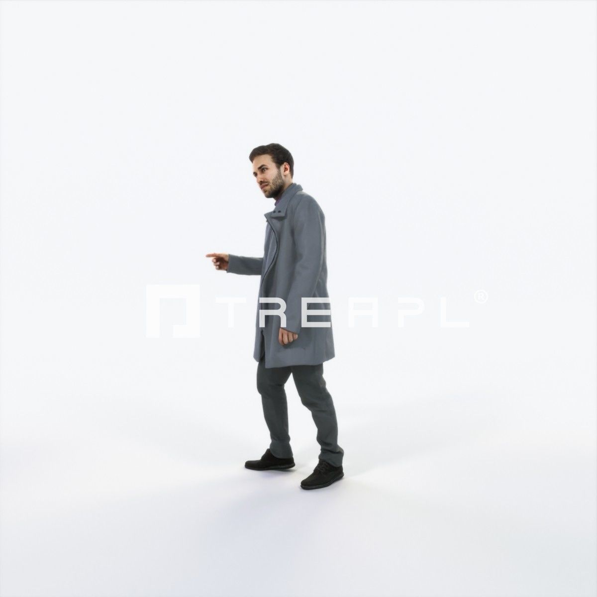 Flow 09C walking Elegant Man Low-poly 3D model_6