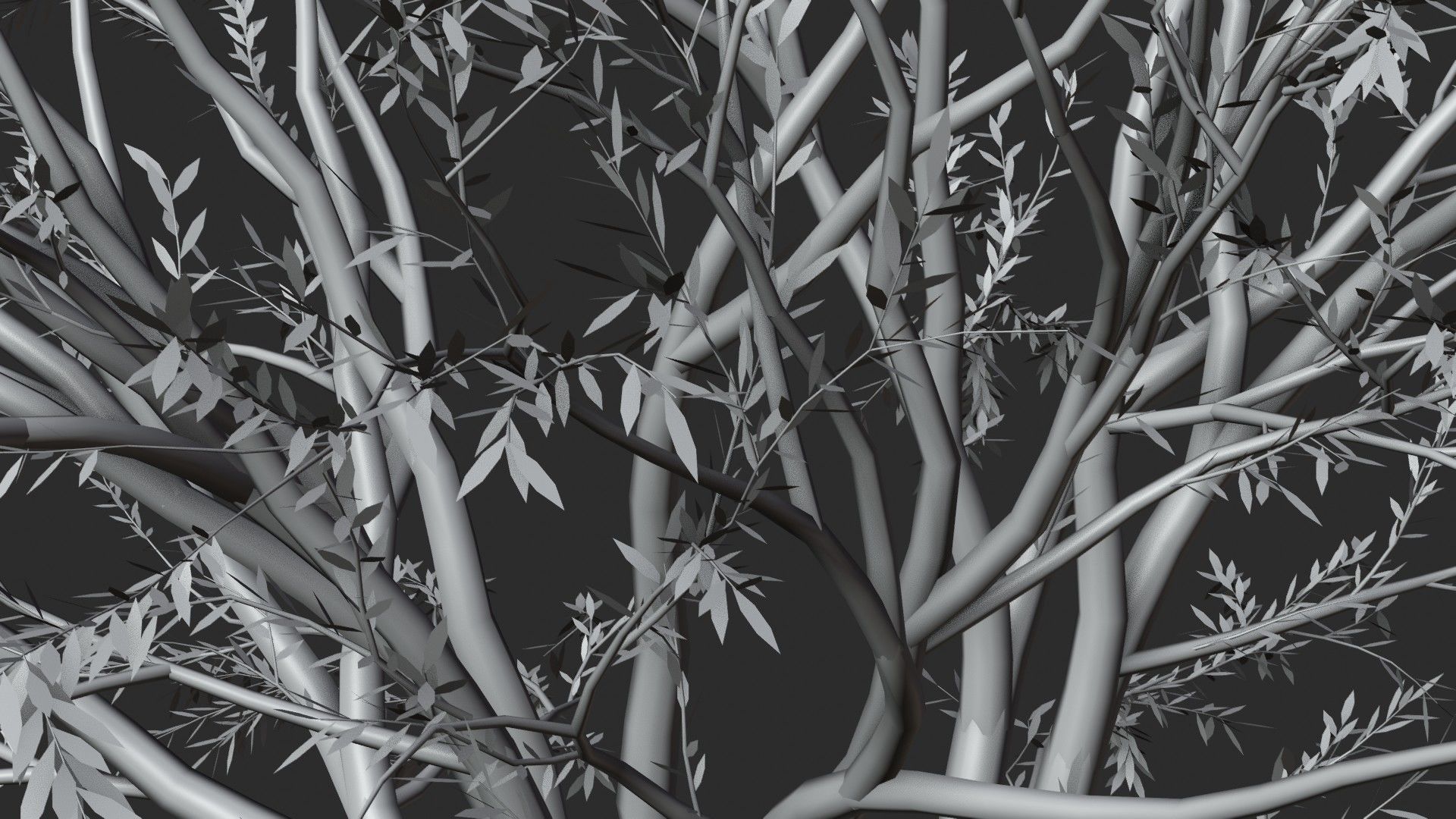 Tree with leafs Animated Low-poly 3D model_10