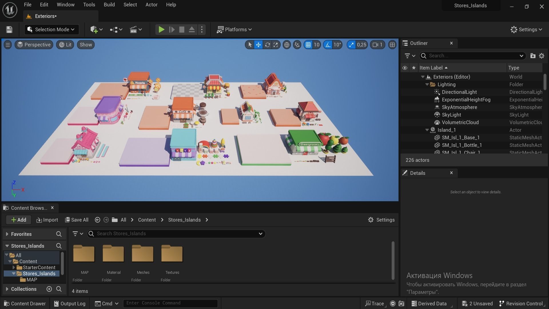 Cartoon Stores Eateries Islands Exteriors Low-poly 3D model_16
