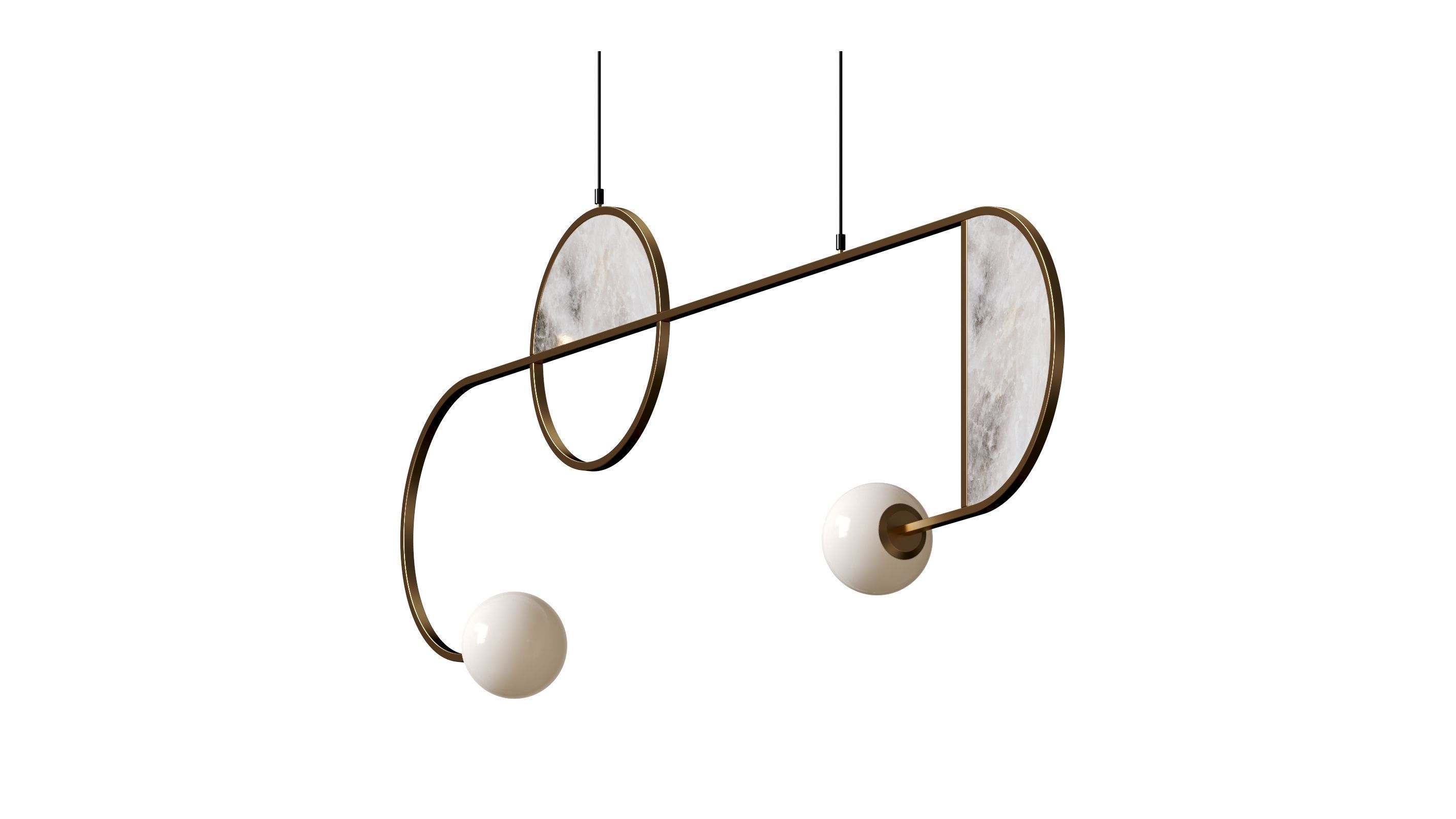 Square in Circle - CUTTING EDGE PENDANT LIGHT 3D model_1