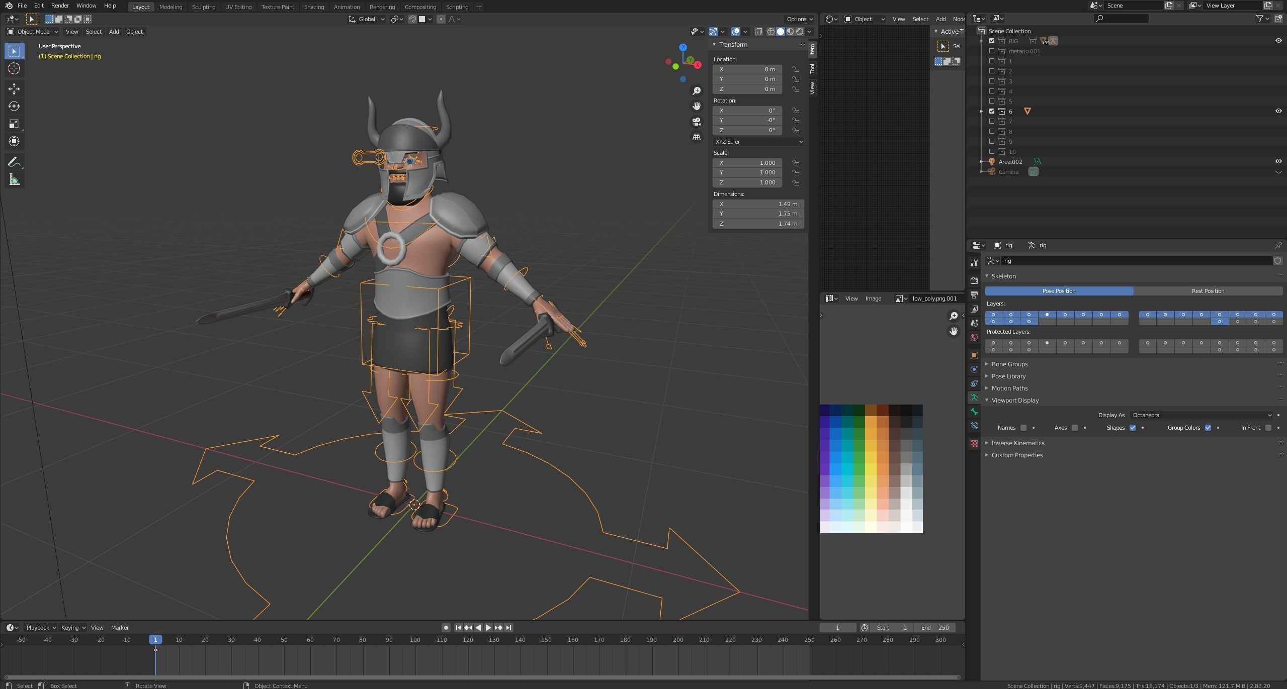 Cartoon characters gladiators  Low-poly 3D model_10