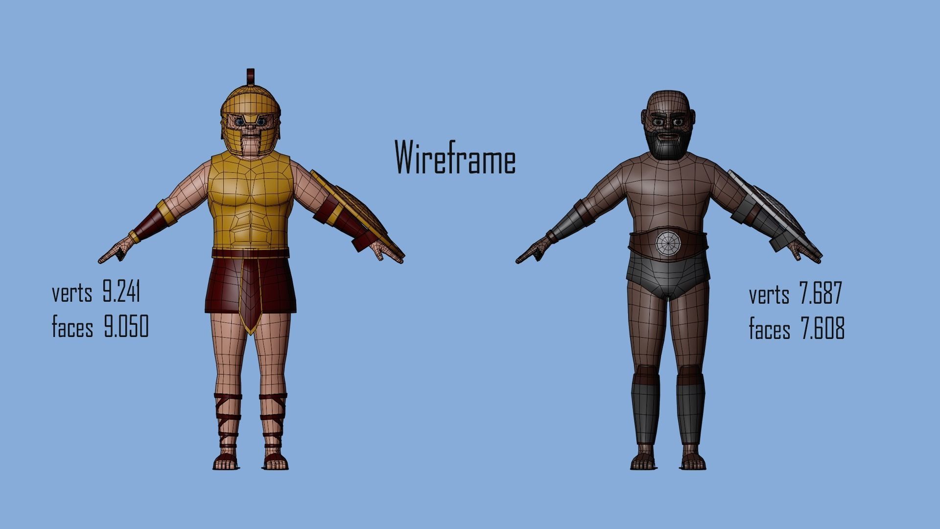 Cartoon characters gladiators  Low-poly 3D model_8