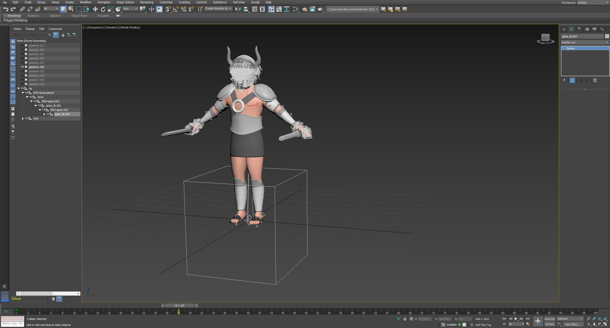 Cartoon characters gladiators  Low-poly 3D model_11