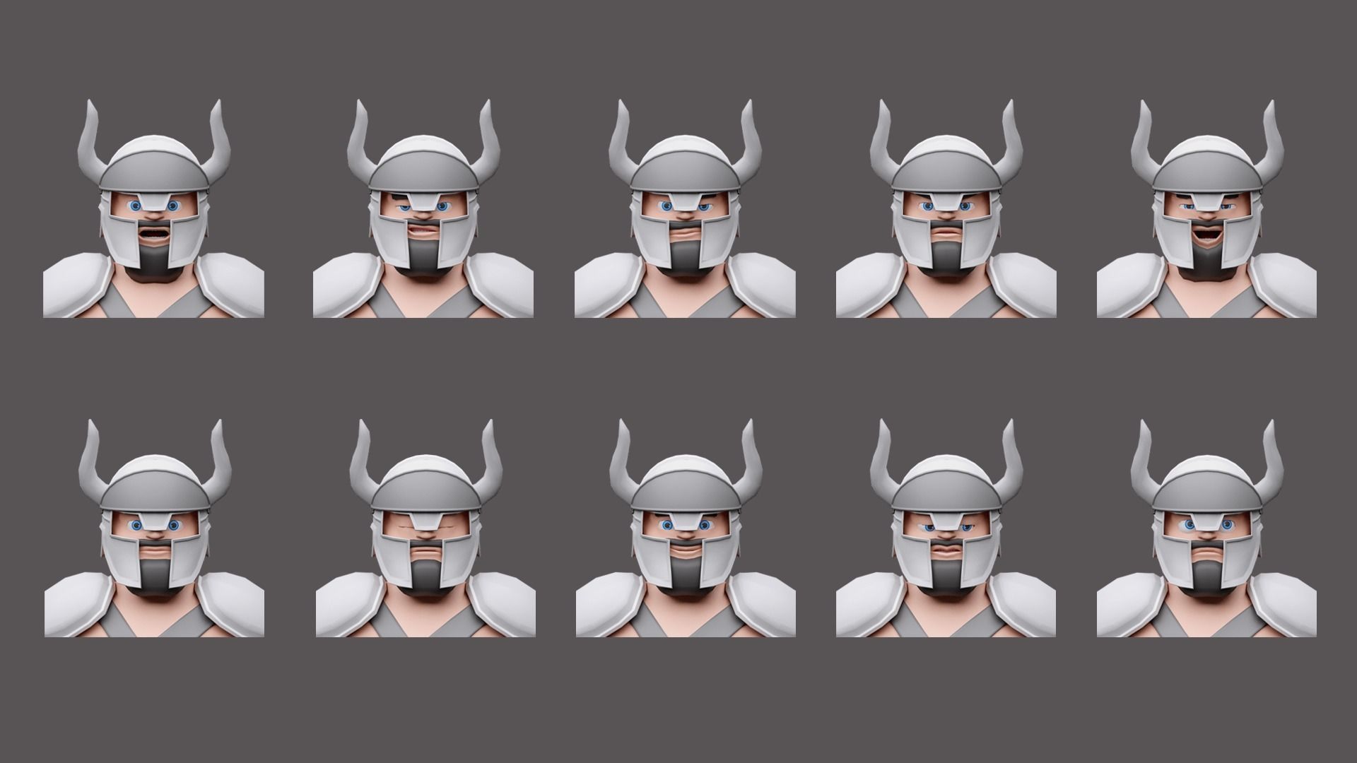 Cartoon characters gladiators  Low-poly 3D model_3