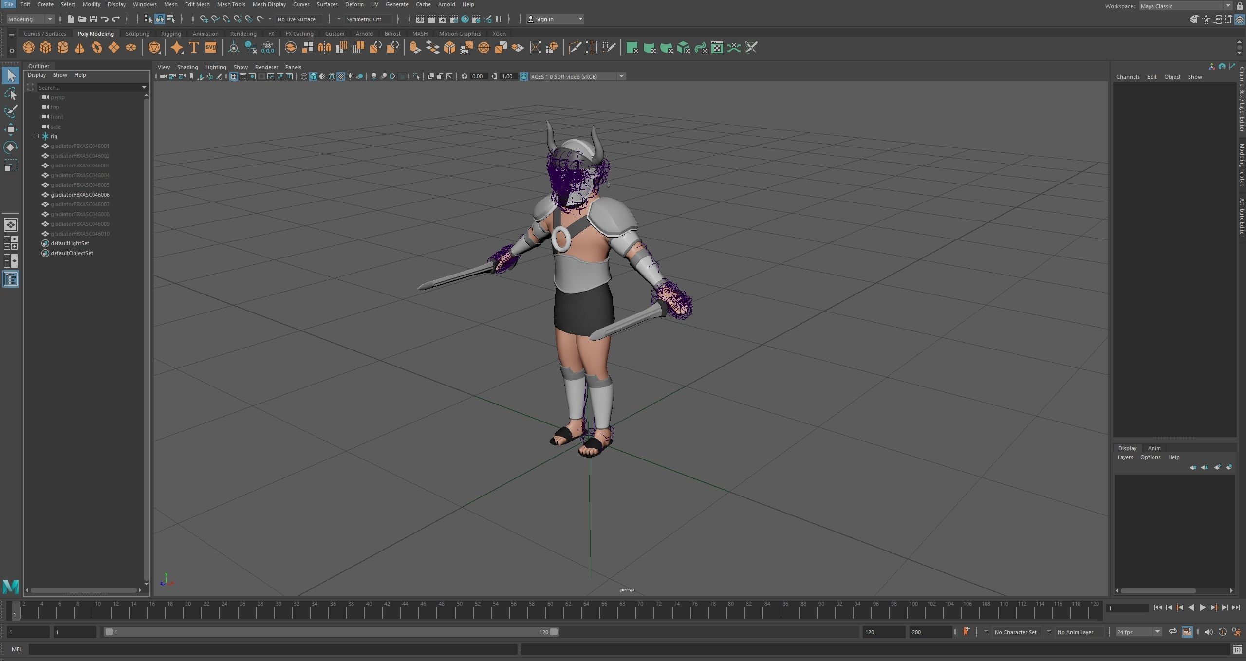 Cartoon characters gladiators  Low-poly 3D model_12