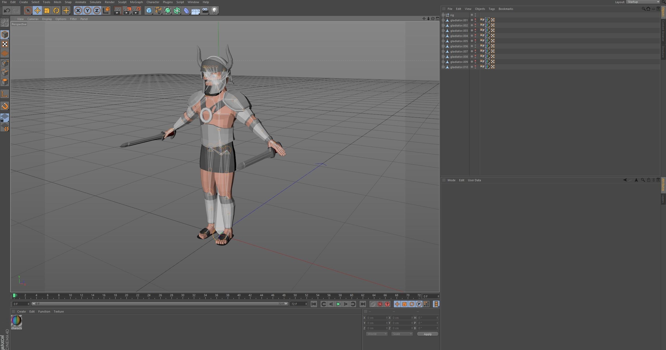 Cartoon characters gladiators  Low-poly 3D model_13