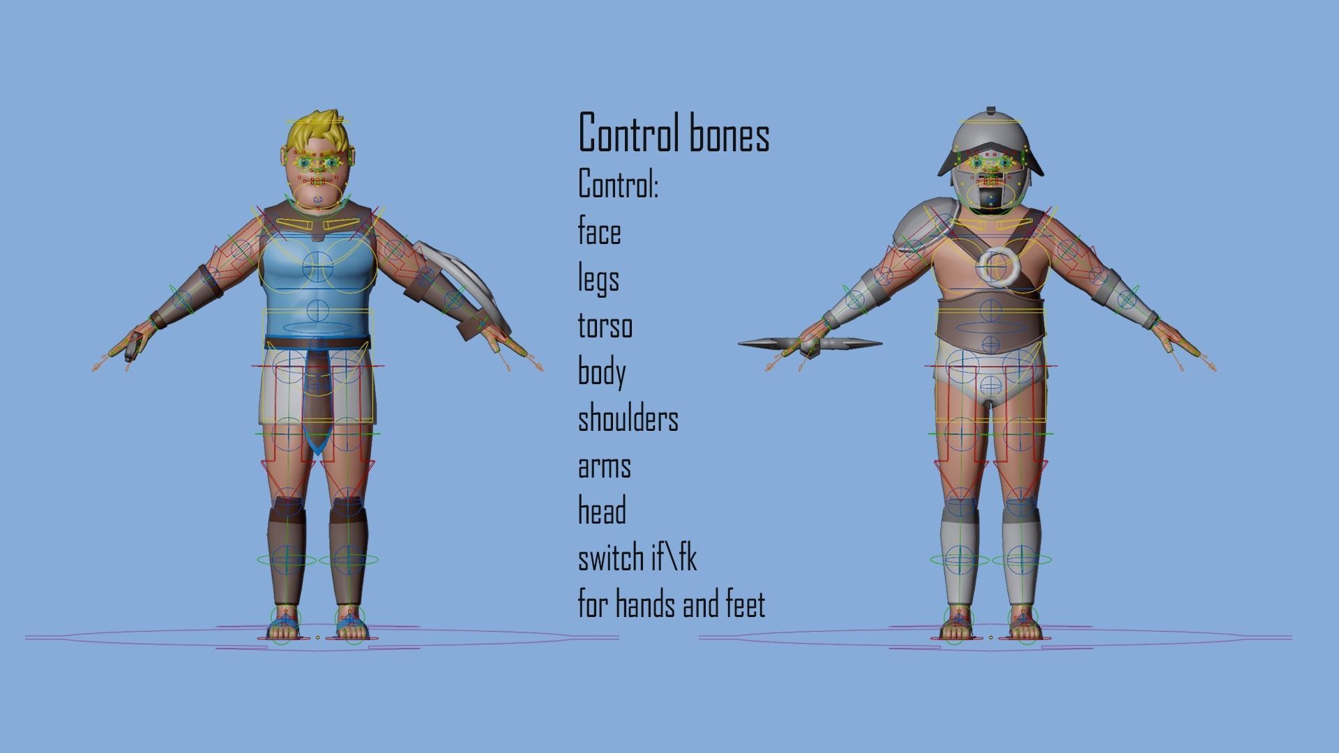 Cartoon characters gladiators  Low-poly 3D model_7