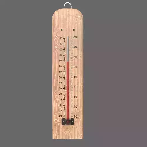 Taditional wooden thermometer