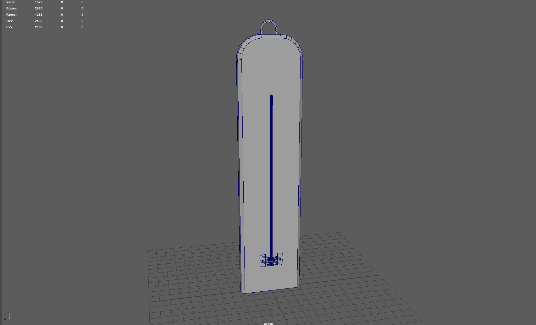 Taditional wooden thermometer Low-poly 3D model_5