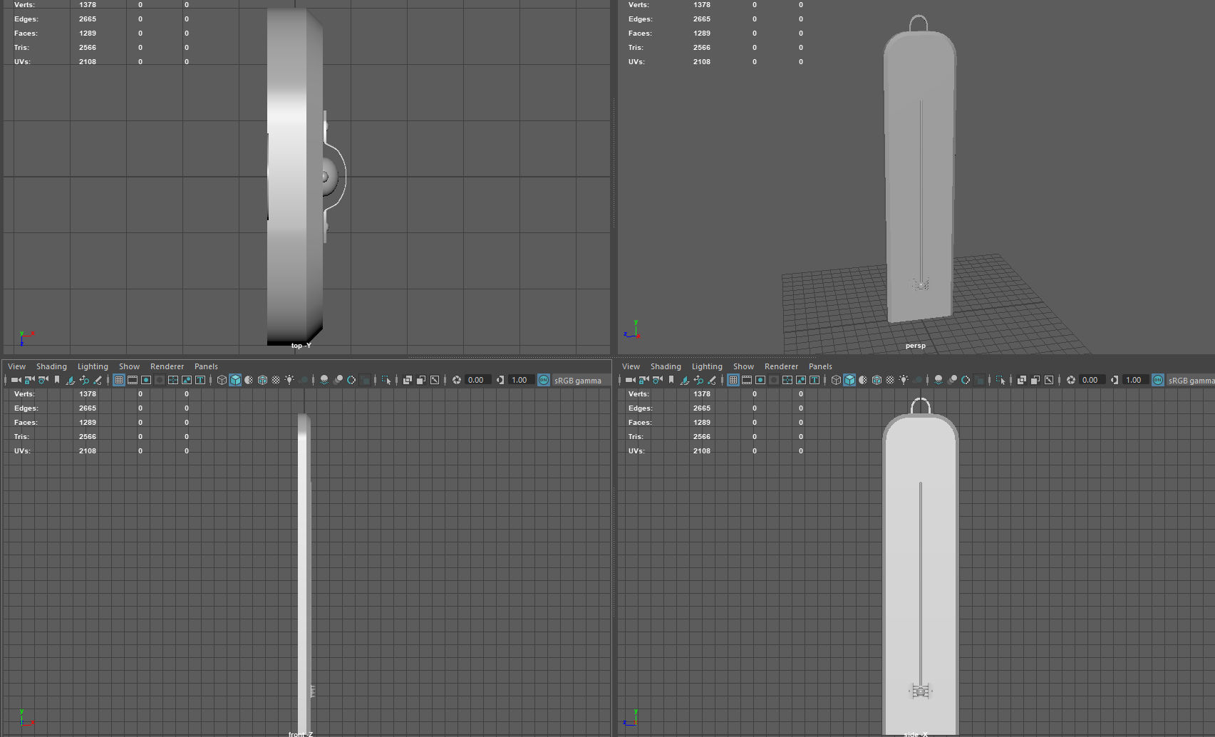 Taditional wooden thermometer Low-poly 3D model_7