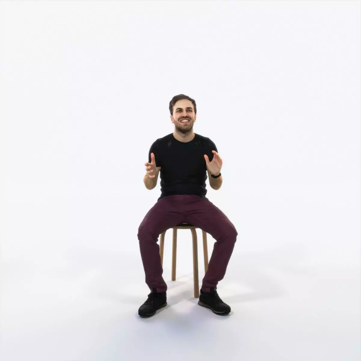 Flow 10K Explaining Sitting Casual Man Low-poly 3D model_0