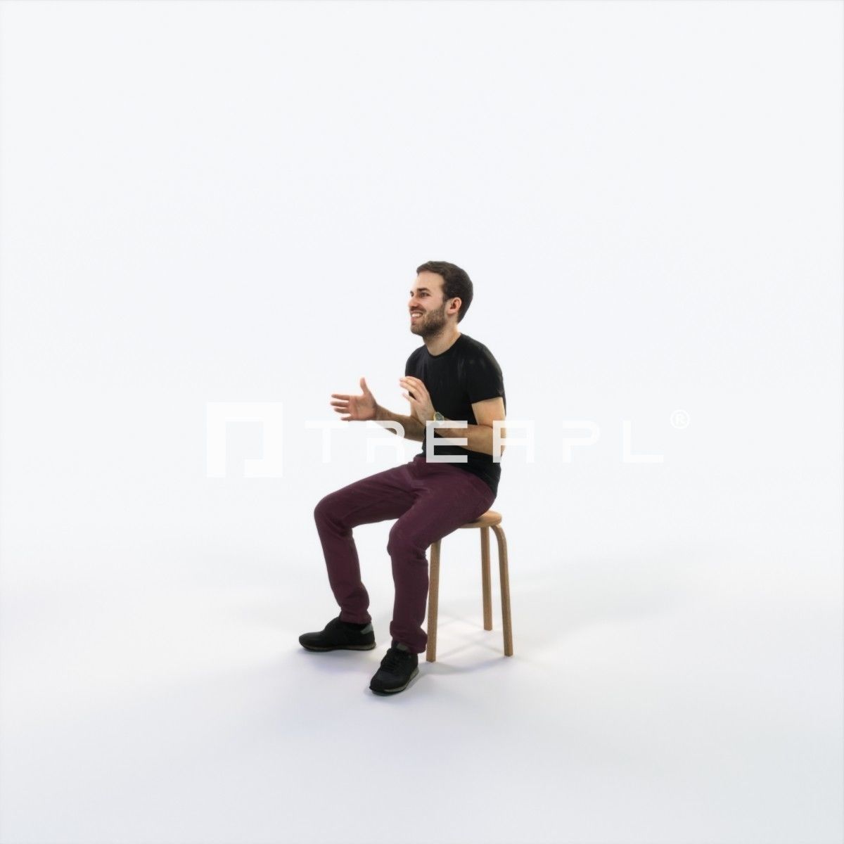 Flow 10K Explaining Sitting Casual Man Low-poly 3D model_6