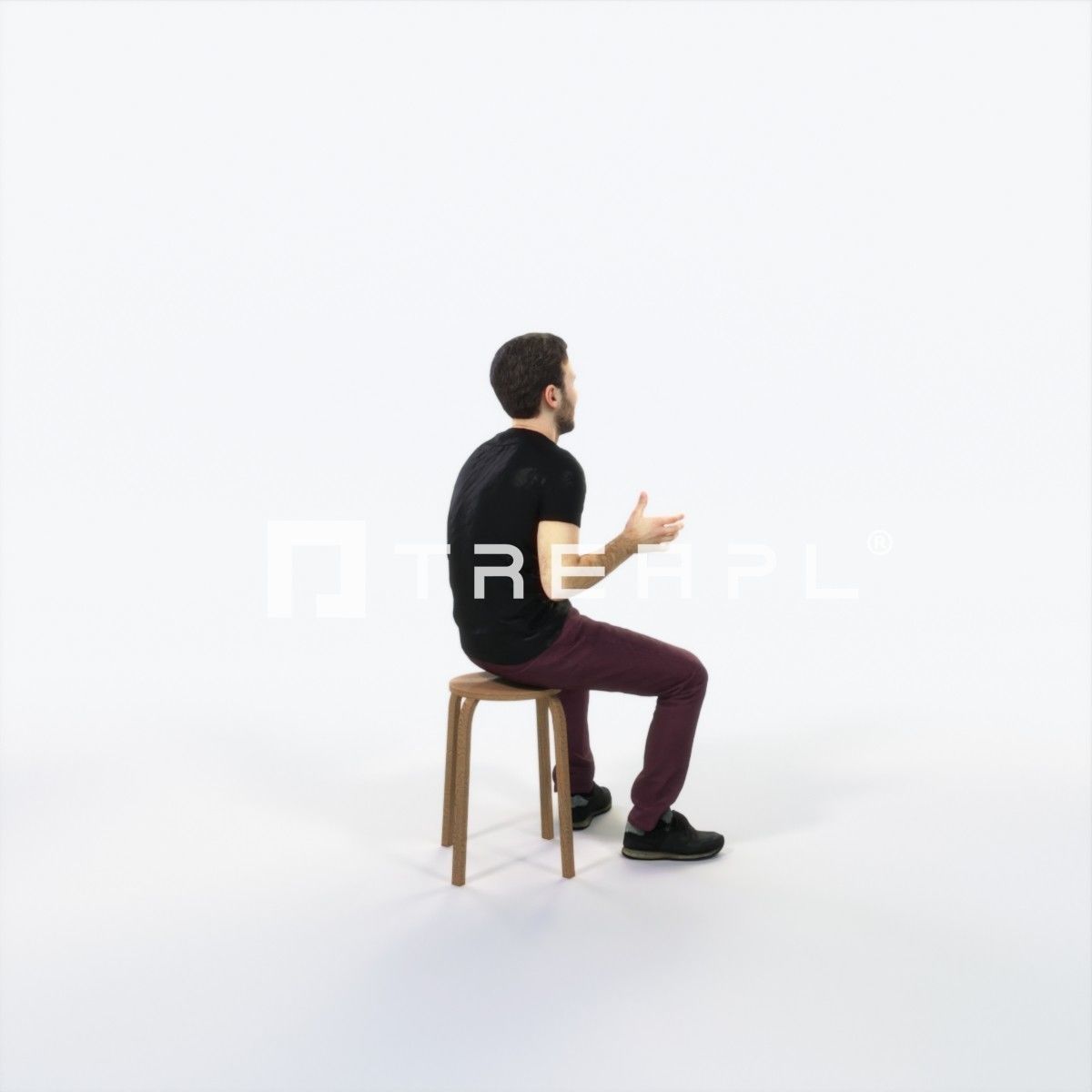 Flow 10K Explaining Sitting Casual Man Low-poly 3D model_3