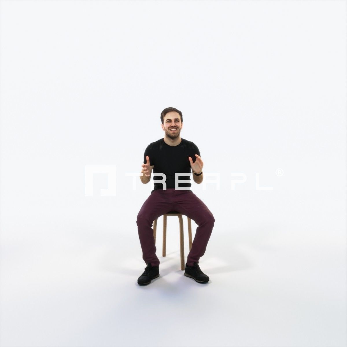 Flow 10K Explaining Sitting Casual Man Low-poly 3D model_1