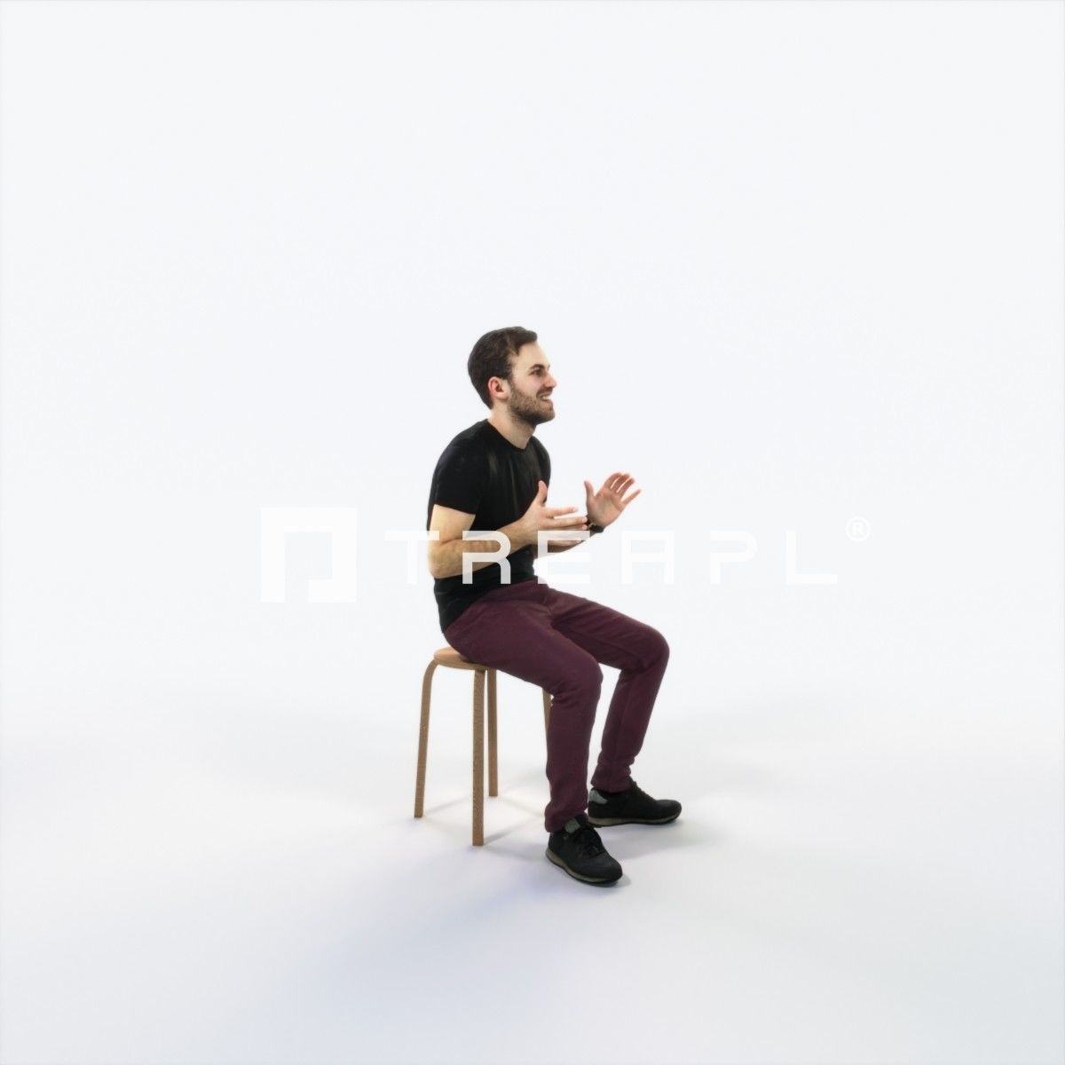 Flow 10K Explaining Sitting Casual Man Low-poly 3D model_2