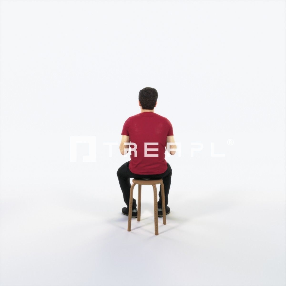 Flow 10H Explaining Sitting Casual Man Low-poly 3D model_4