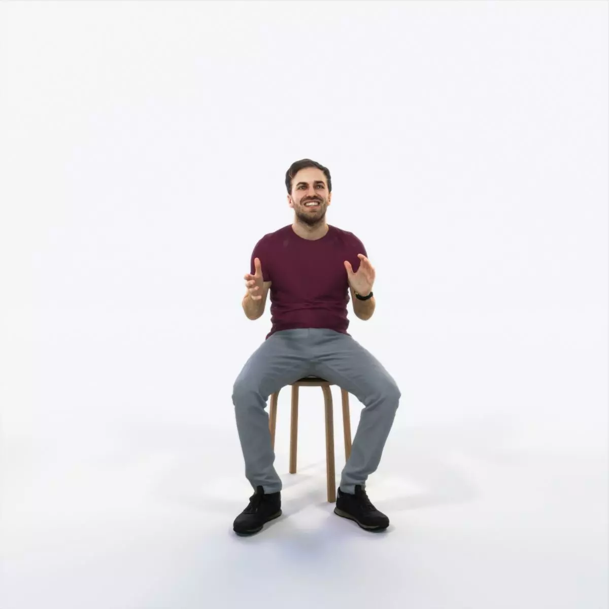 Flow 10G Explaining Sitting Casual Man Low-poly 3D model_0