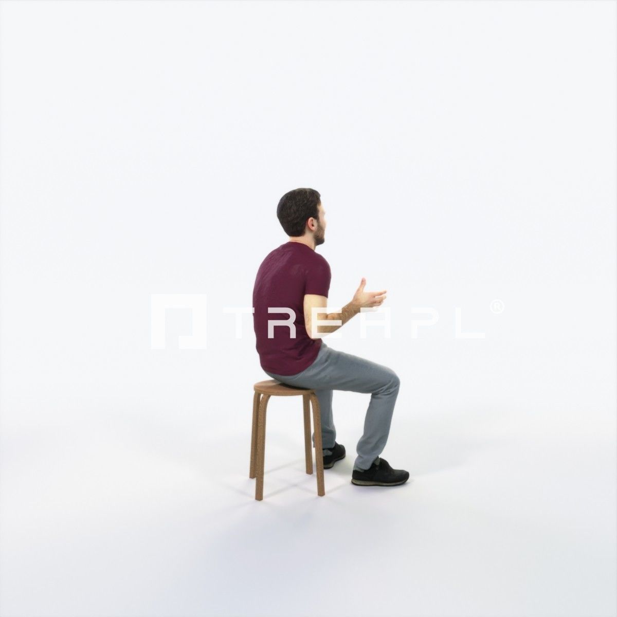 Flow 10G Explaining Sitting Casual Man Low-poly 3D model_3