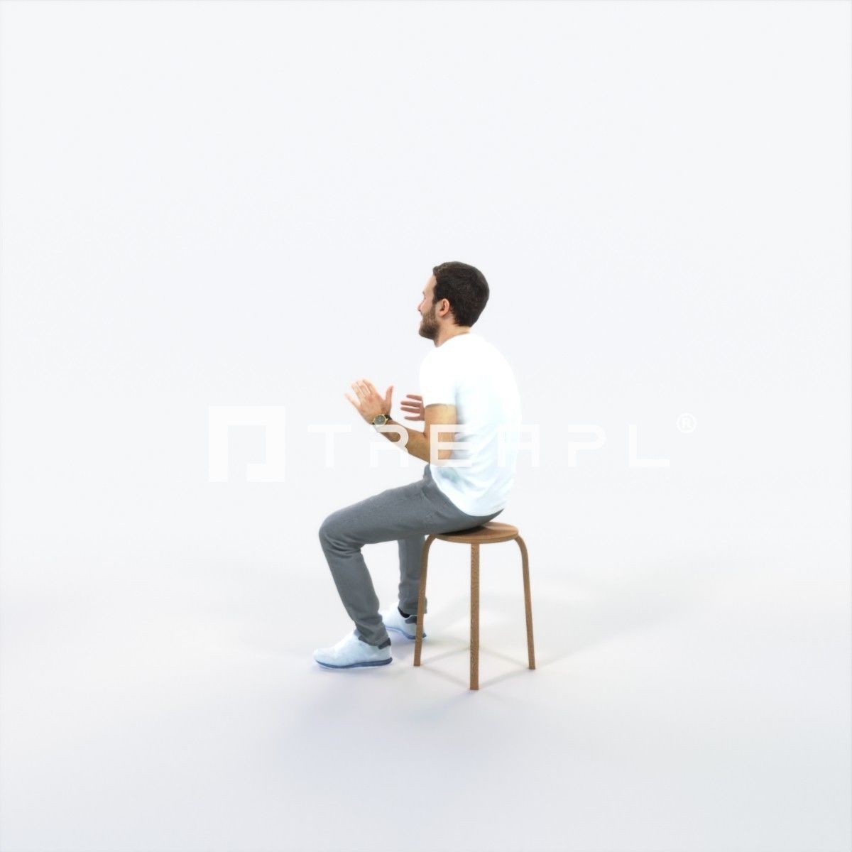 Flow 10D Explaining Sitting Casual Man Low-poly 3D model_5