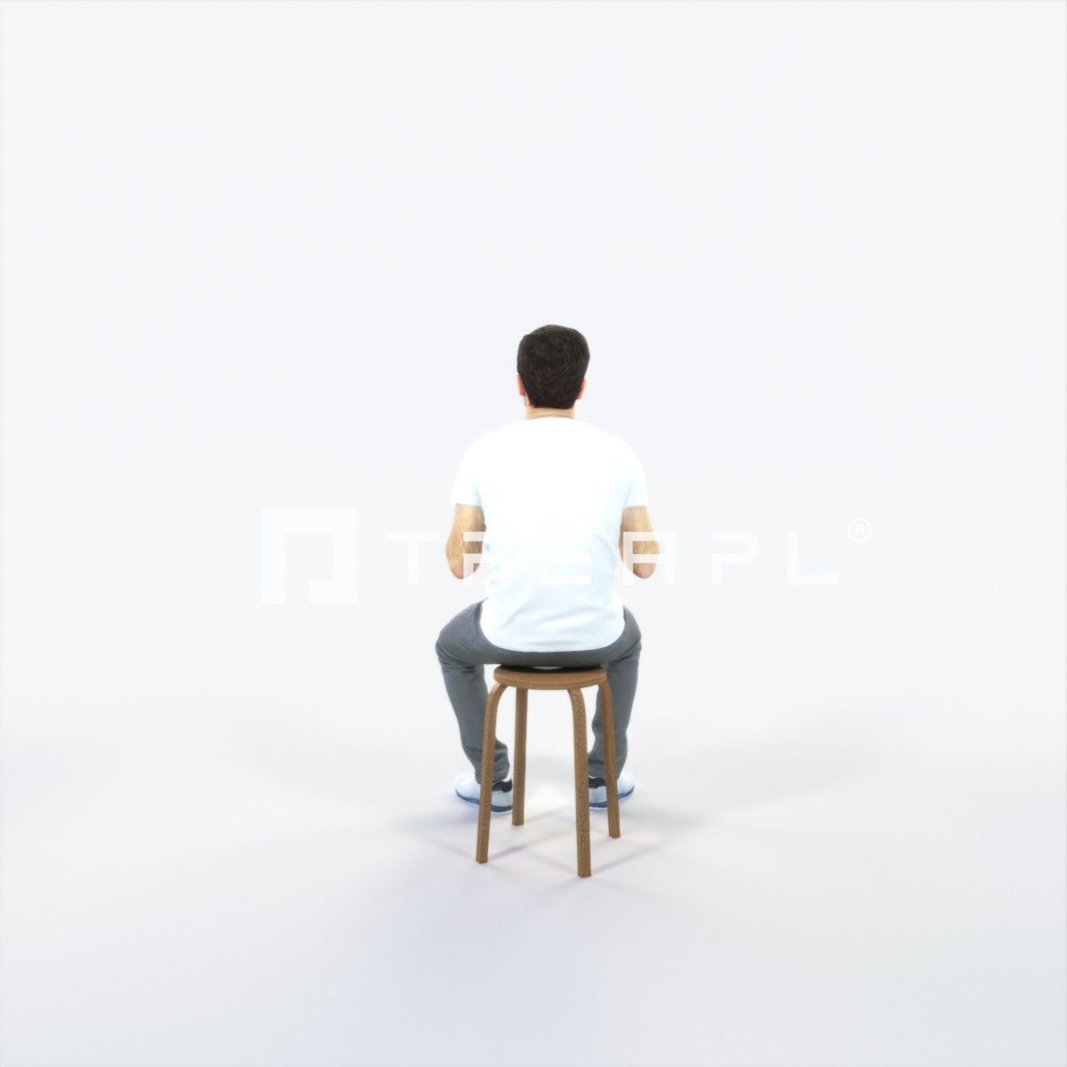 Flow 10D Explaining Sitting Casual Man Low-poly 3D model_4