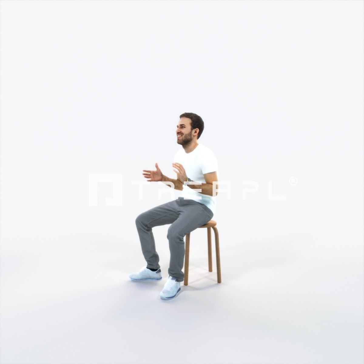 Flow 10D Explaining Sitting Casual Man Low-poly 3D model_6