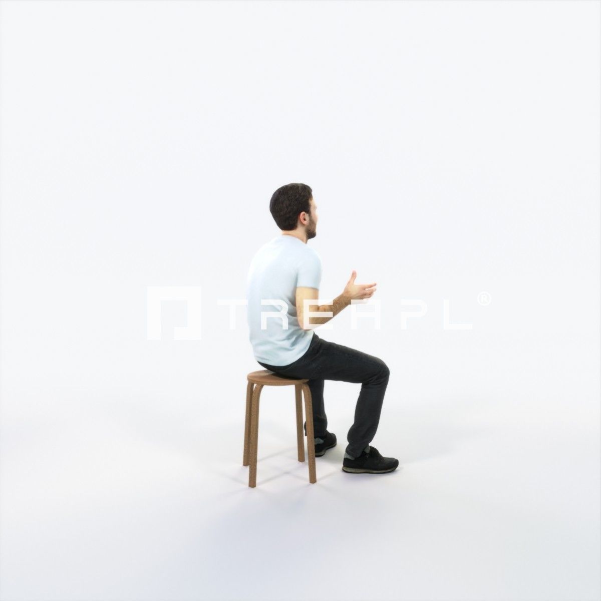 Flow 10C Explaining Sitting Casual Man Low-poly 3D model_3