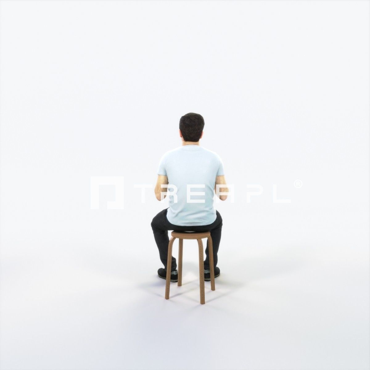 Flow 10C Explaining Sitting Casual Man Low-poly 3D model_4