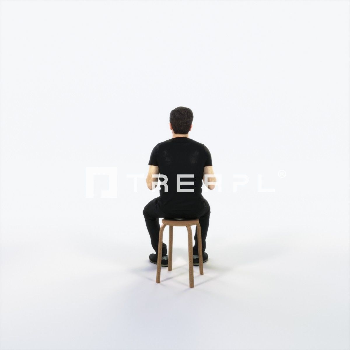 Flow 10B Explaining Sitting Casual Man Low-poly 3D model_4