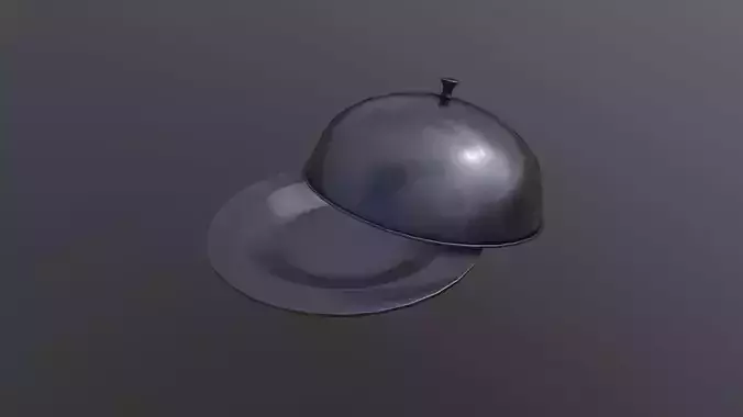 Cloche metal bowl 3D Model Low-poly 3D model