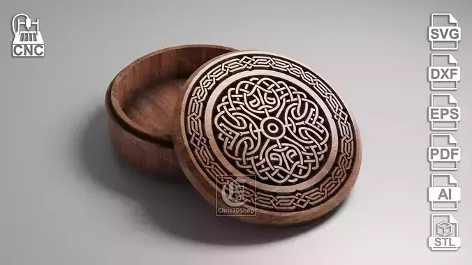 V-Carved Celtic Knot Jewelry Box - Digital Files for CNC Router 3D print model