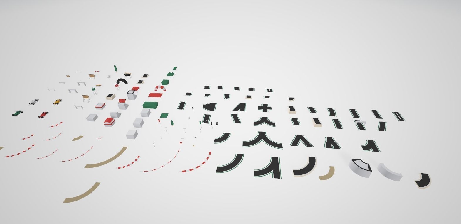 module road cartoon Low-poly 3D model_4