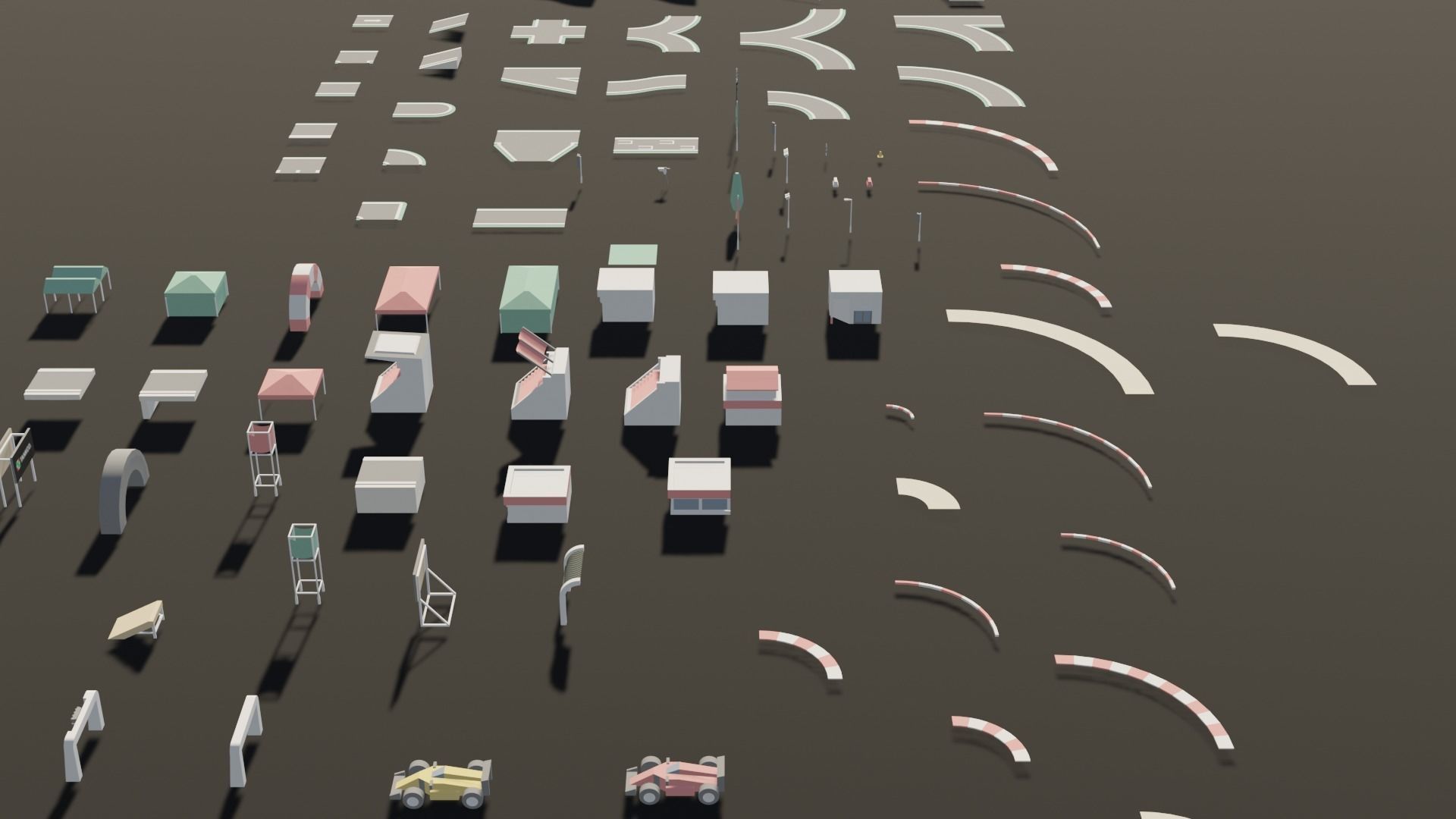 module road cartoon Low-poly 3D model_3