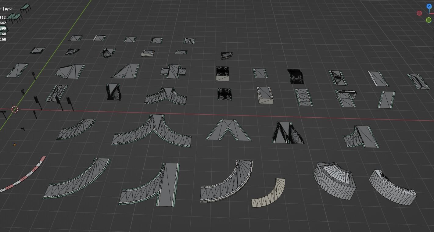 module road cartoon Low-poly 3D model_6